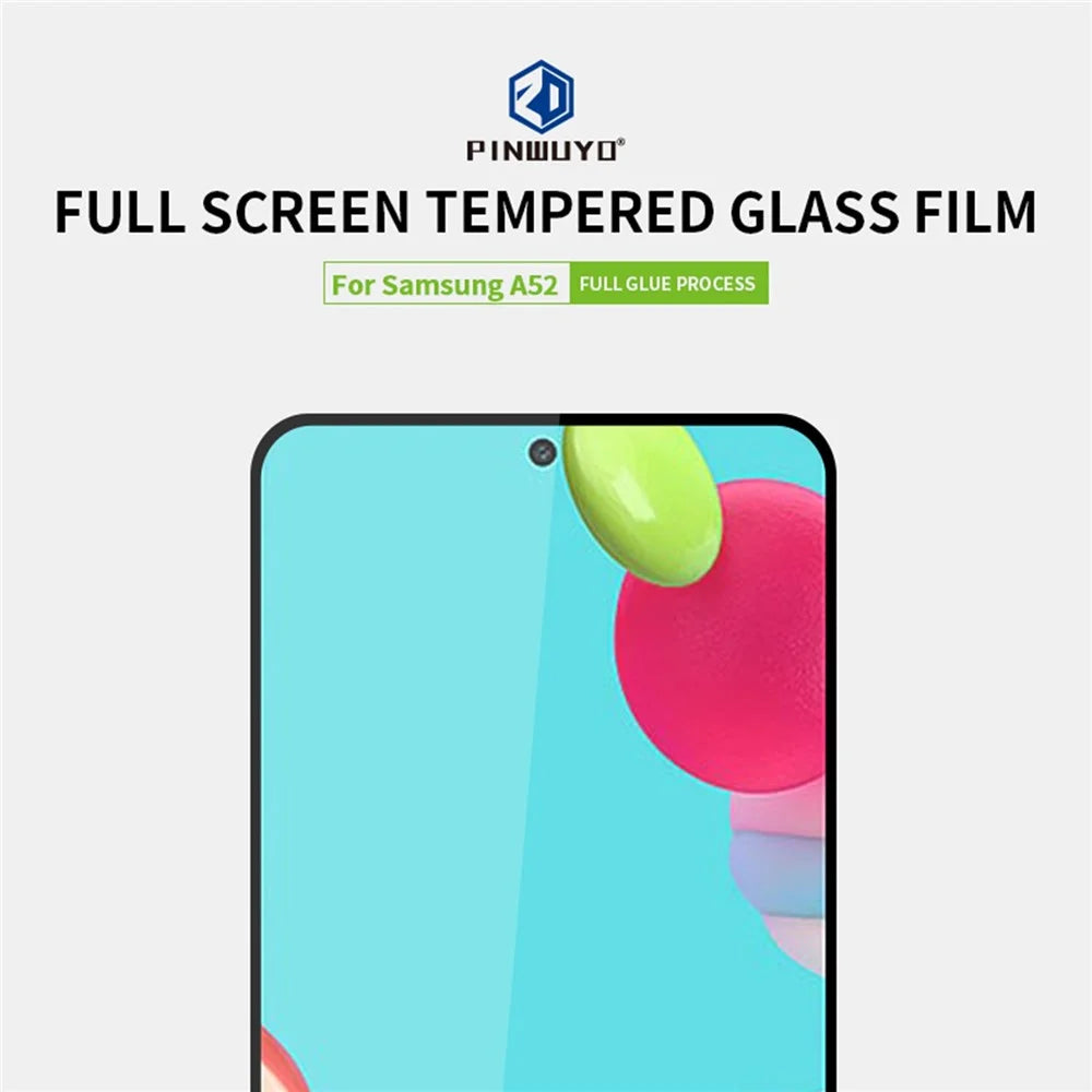 PINWUYO for Samsung Galaxy A52 4G/5G / A52s 5G Full Glue Tempered Glass Film [Anti-fingerprint] [Anti-explosion] - 3