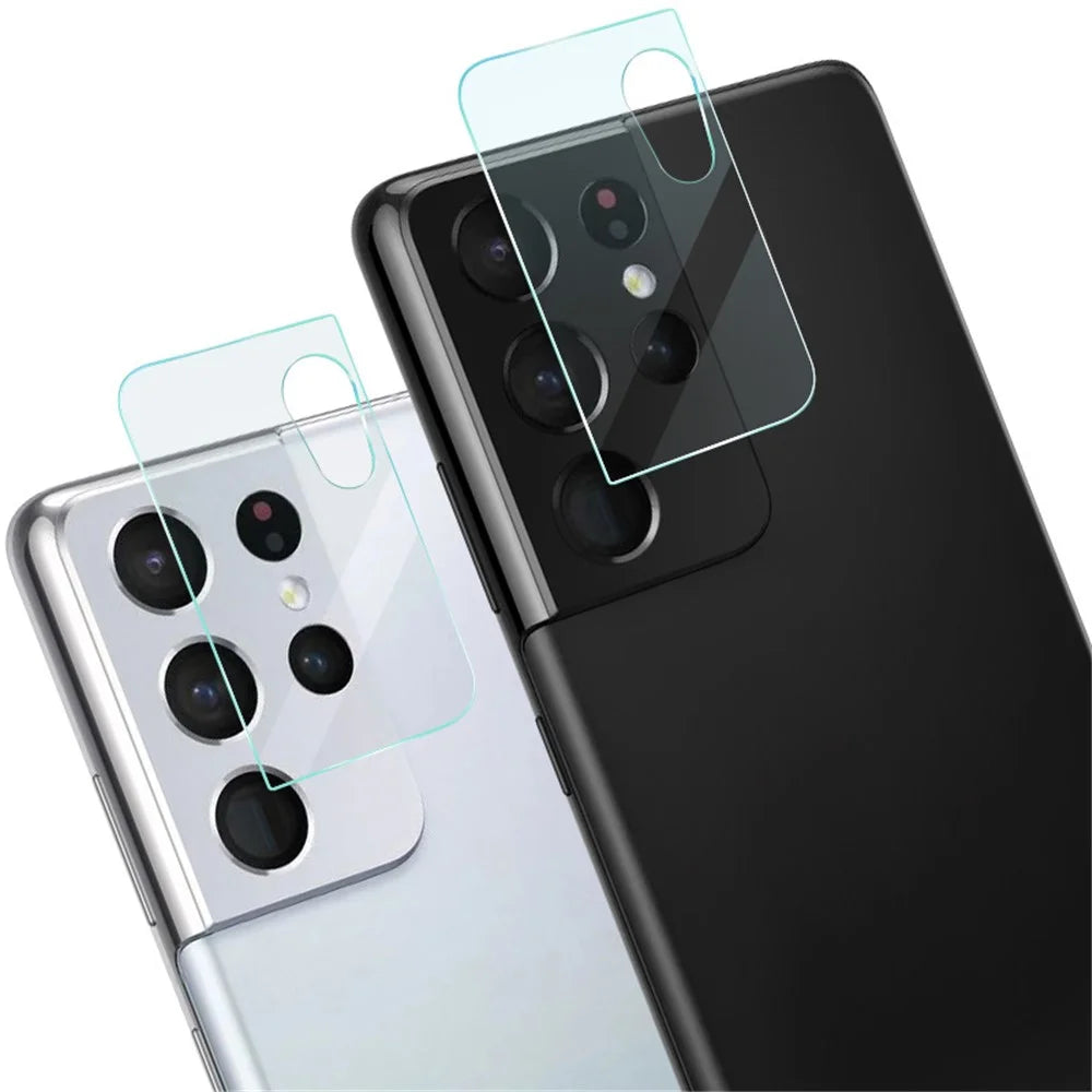 IMAK 2Pcs/Pack High Definition Glass Lens Film for Samsung Galaxy S21 Ultra 5G 5G Anti-Scratch Camera Protector Film - 2