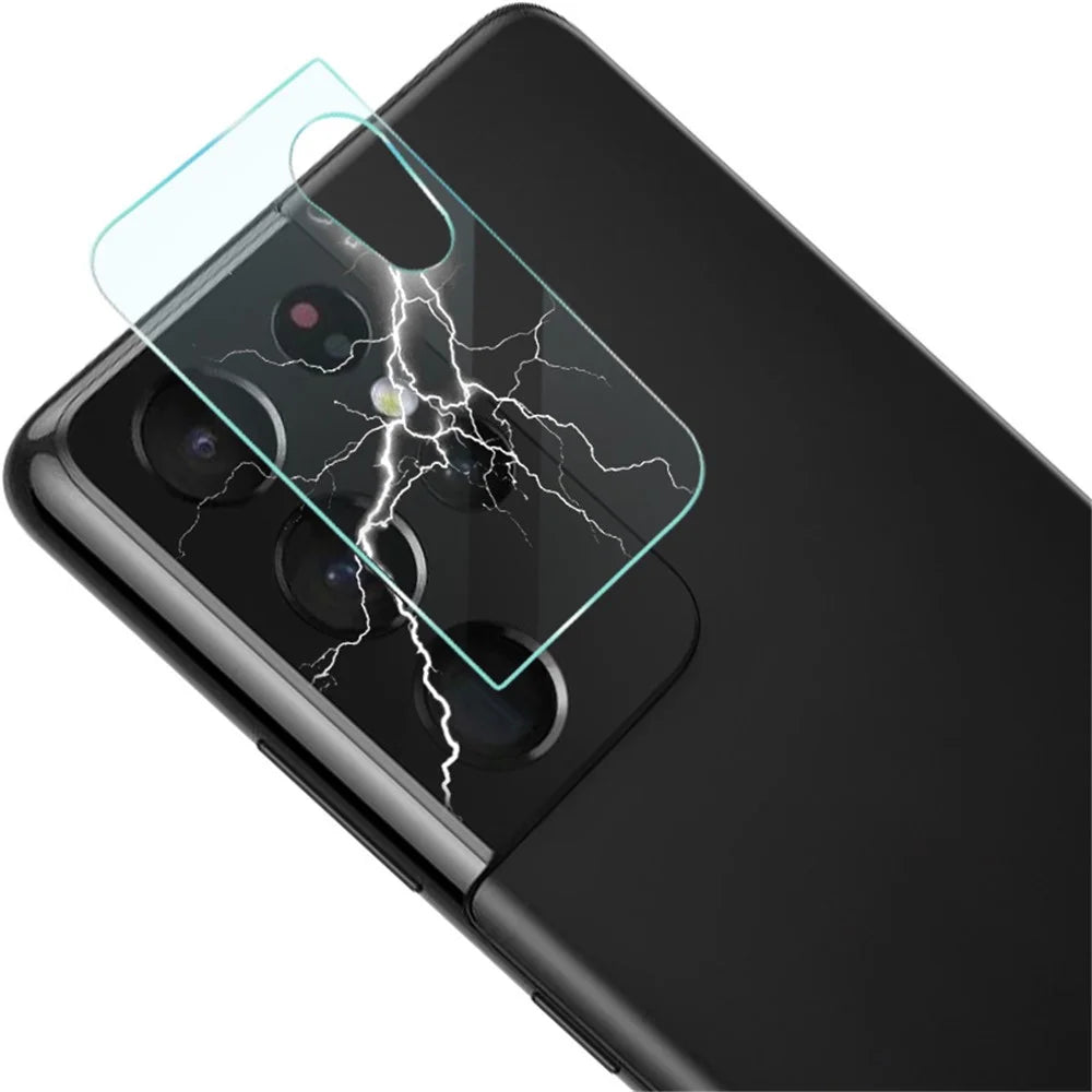 IMAK 2Pcs/Pack High Definition Glass Lens Film for Samsung Galaxy S21 Ultra 5G 5G Anti-Scratch Camera Protector Film - 3