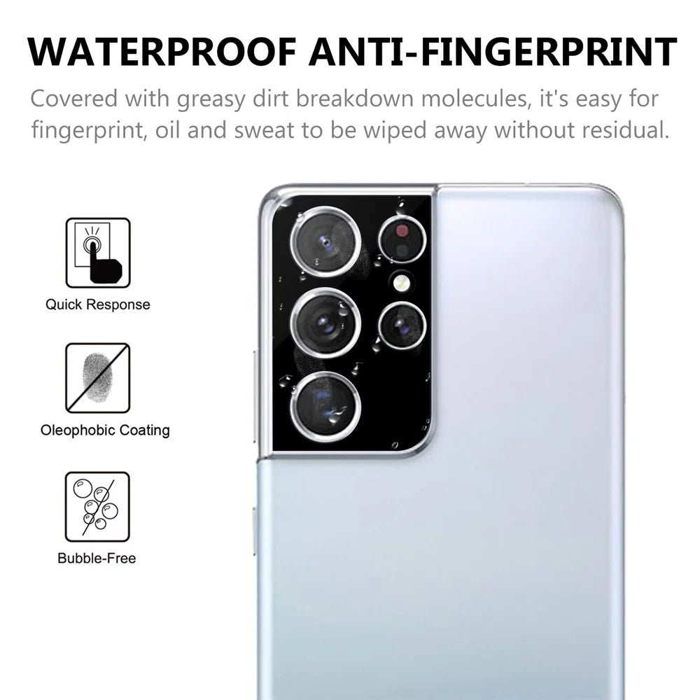 HD Camera Lens Protector for Samsung Galaxy S21 Ultra, Scratch-Resistant Tempered Glass Back Camera Protection - 4