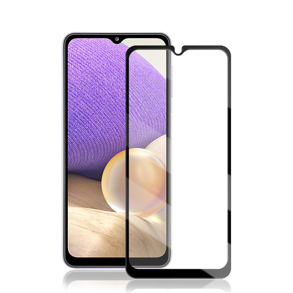 MOCOLO Full Glue Full Covering Silk Printing Tempered Glass Film for Samsung Galaxy A32 5G / M32 5G / A02 / A12 / M12 / A02s (164.2x75.9x9.1mm) / Xiaomi Poco M5 /  Redmi A1 Screen Protector - Black - 1