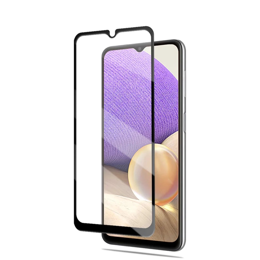 MOCOLO Full Glue Full Covering Silk Printing Tempered Glass Film for Samsung Galaxy A32 5G / M32 5G / A02 / A12 / M12 / A02s (164.2x75.9x9.1mm) / Xiaomi Poco M5 /  Redmi A1 Screen Protector - Black - 4