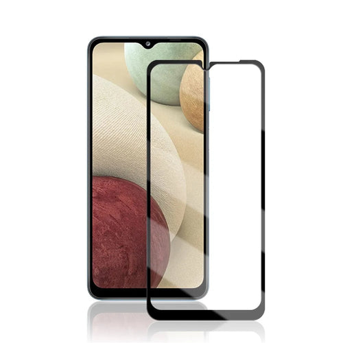 MOCOLO Full Glue Full Covering Silk Printing Tempered Glass Film Screen Protector for Samsung Galaxy A12 - Black - 1