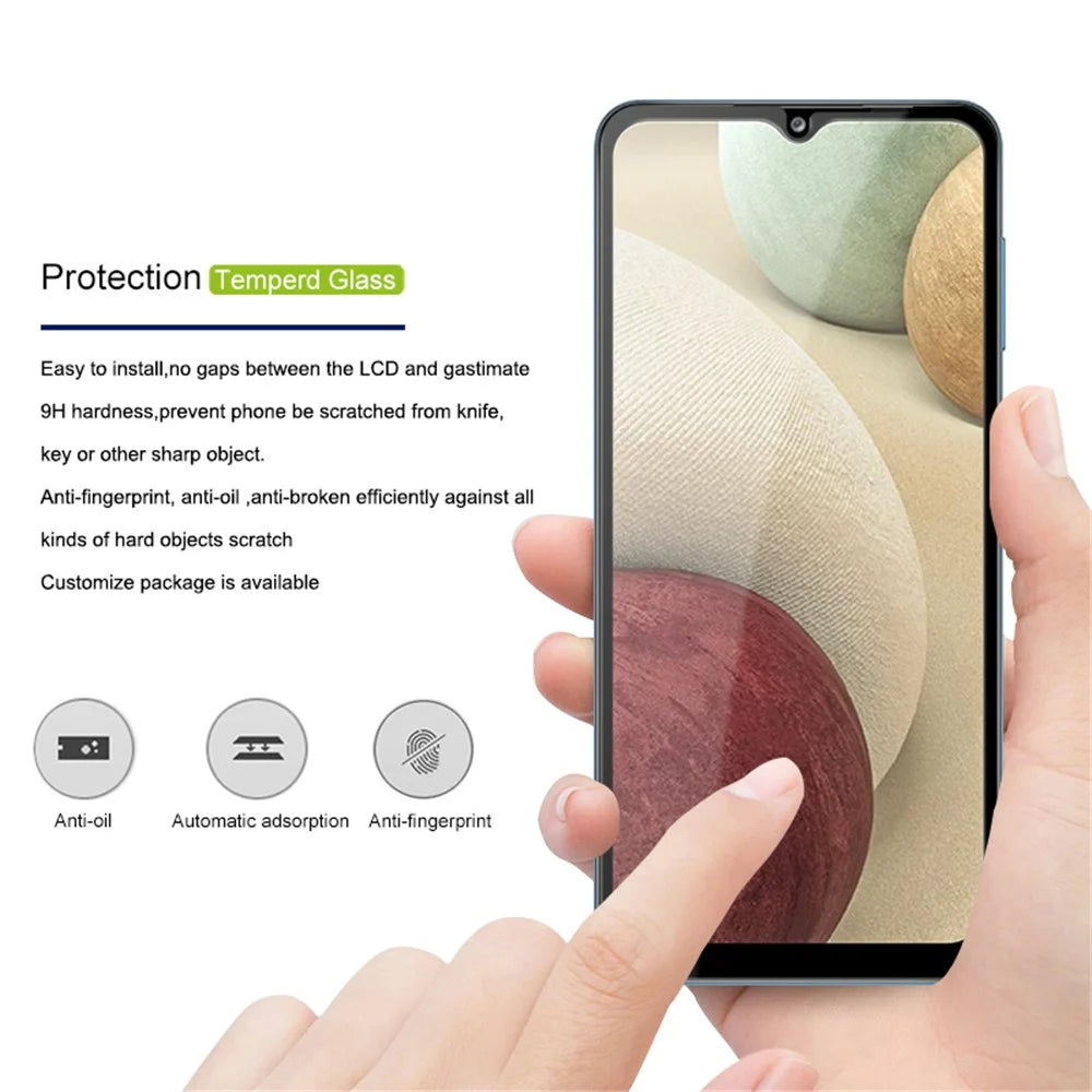 MOCOLO Full Glue Full Covering Silk Printing Tempered Glass Film Screen Protector for Samsung Galaxy A12 - Black - 3
