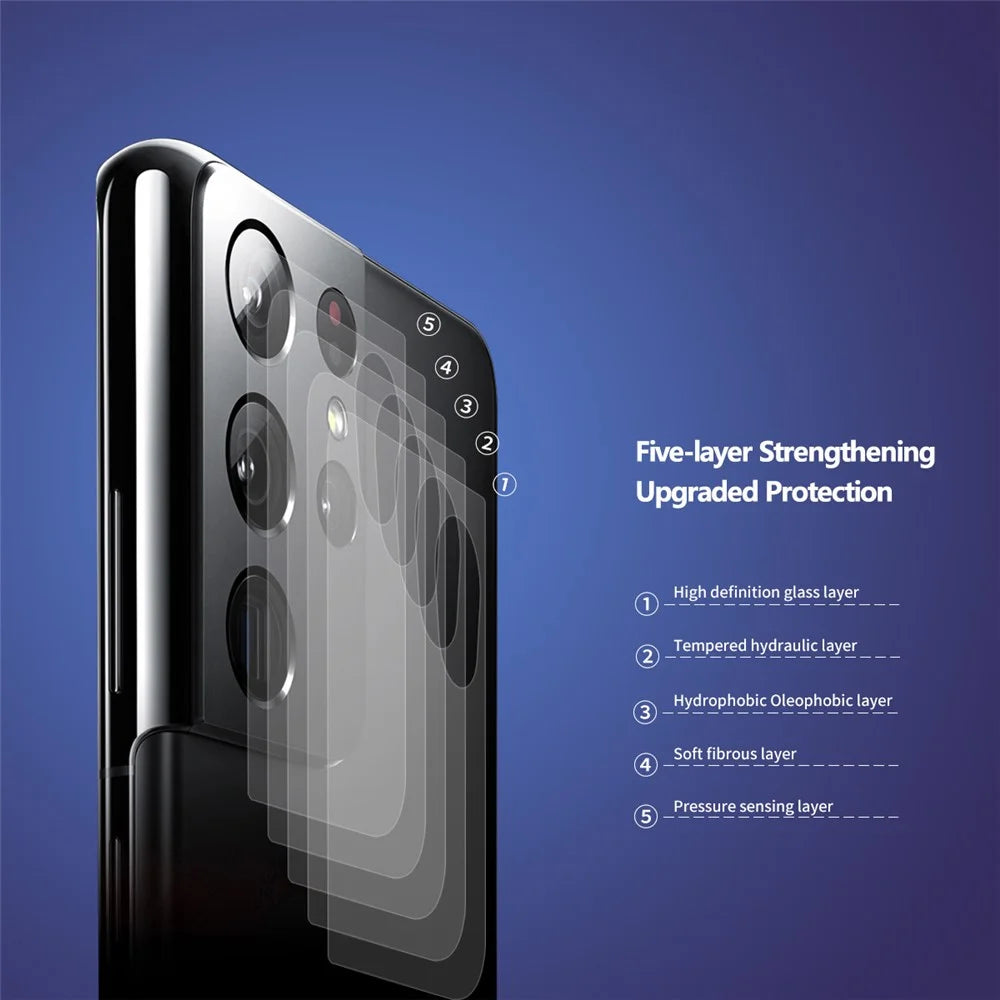 HAT PRINCE HD Camera Lens Film for Samsung Galaxy S21 Ultra 5G 0.2mm 9H 2.15D Arc Edge Tempered Glass Protector - 2