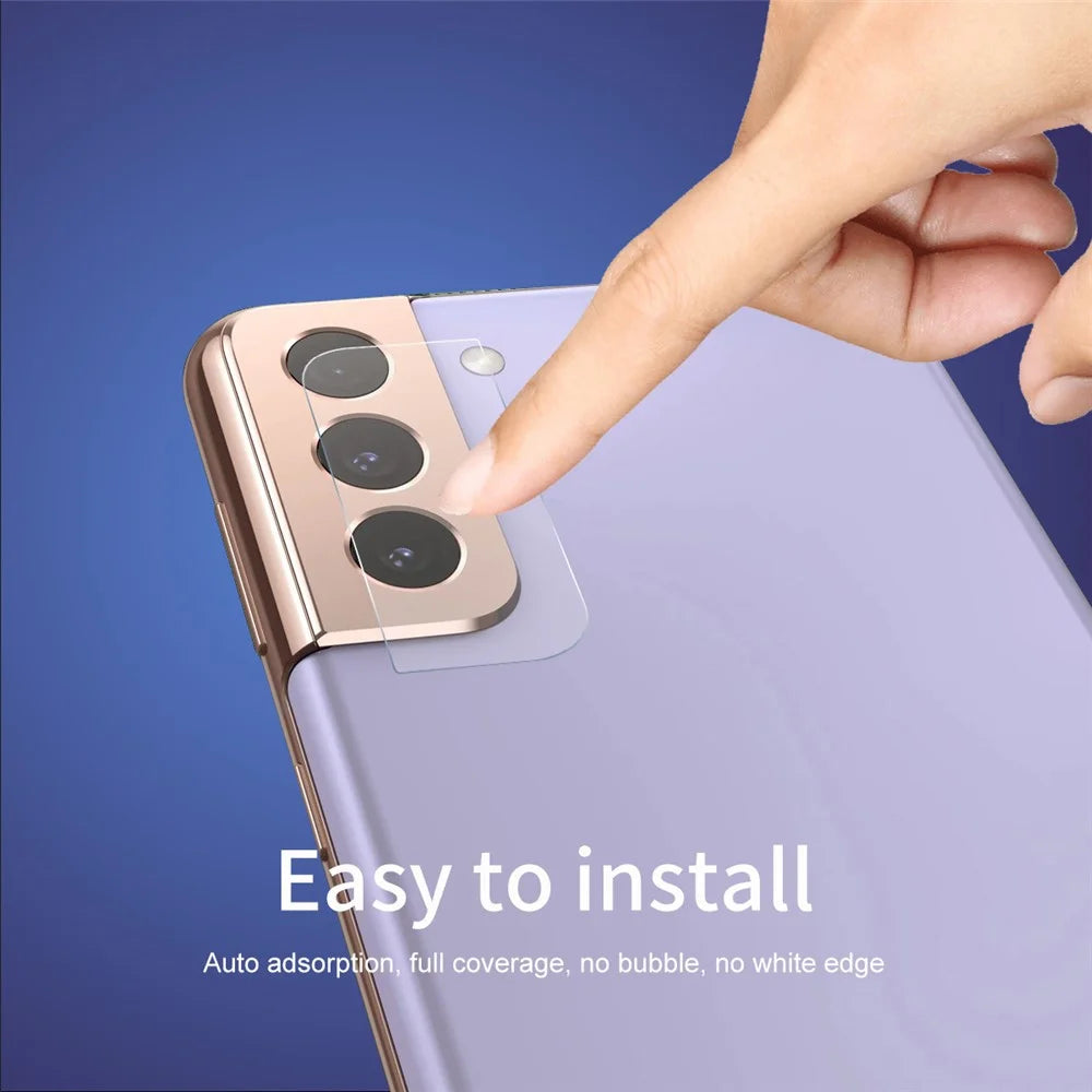 For Samsung Galaxy S21 4G/5G HAT PRINCE 2Pcs/Set Camera Lens Protector Ultra-clear 0.2mm 9H 2.15D Arc Edge Tempered Glass Camera Lens Protection Film - 5