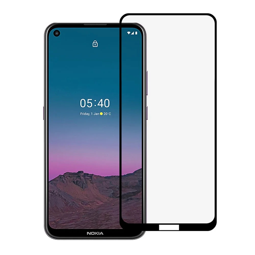 Silk Printing Full Screen Coverage Tempered Glass Screen Protector [Full Glue] for Nokia 5.4 - 1