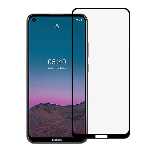 Silk Printing Full Screen Coverage Tempered Glass Screen Protector [Full Glue] for Nokia 5.4 - 1