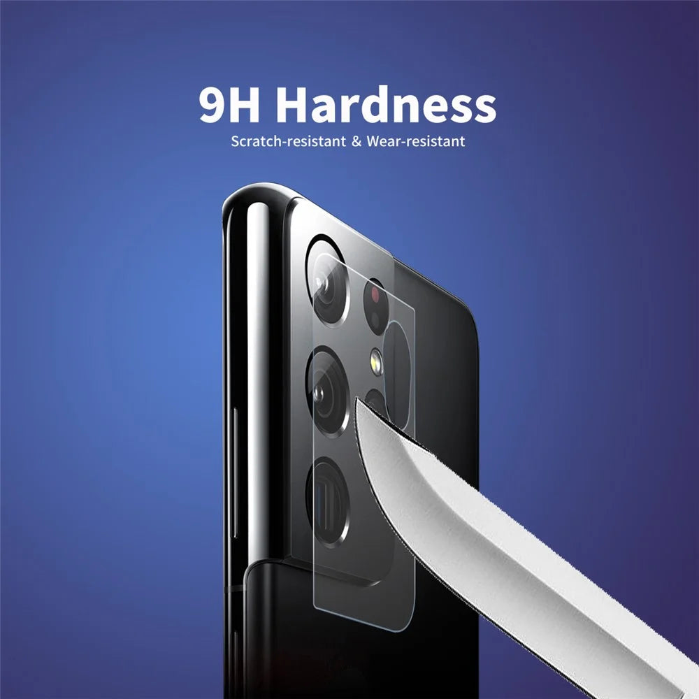 2PCS/Set HAT PRINCE Super Thin 0.2mm 9H 2.15D Ultra Clear Arc Edge Tempered Glass Camera Lens Protection Film for Samsung Galaxy S21 Ultra 5G - 4