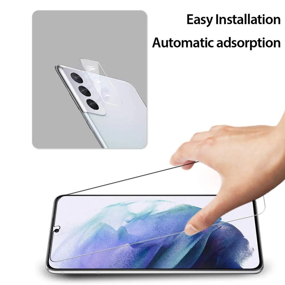 2.5D 9H Arc Edge Tempered Glass Screen Protector + Camera Lens Film Guard for Samsung Galaxy S21 4G/5G - 4