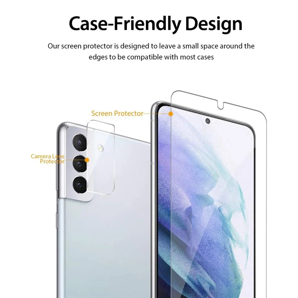 2.5D 9H Arc Edge Tempered Glass Screen Protector + Camera Lens Film Guard for Samsung Galaxy S21 4G/5G - 5