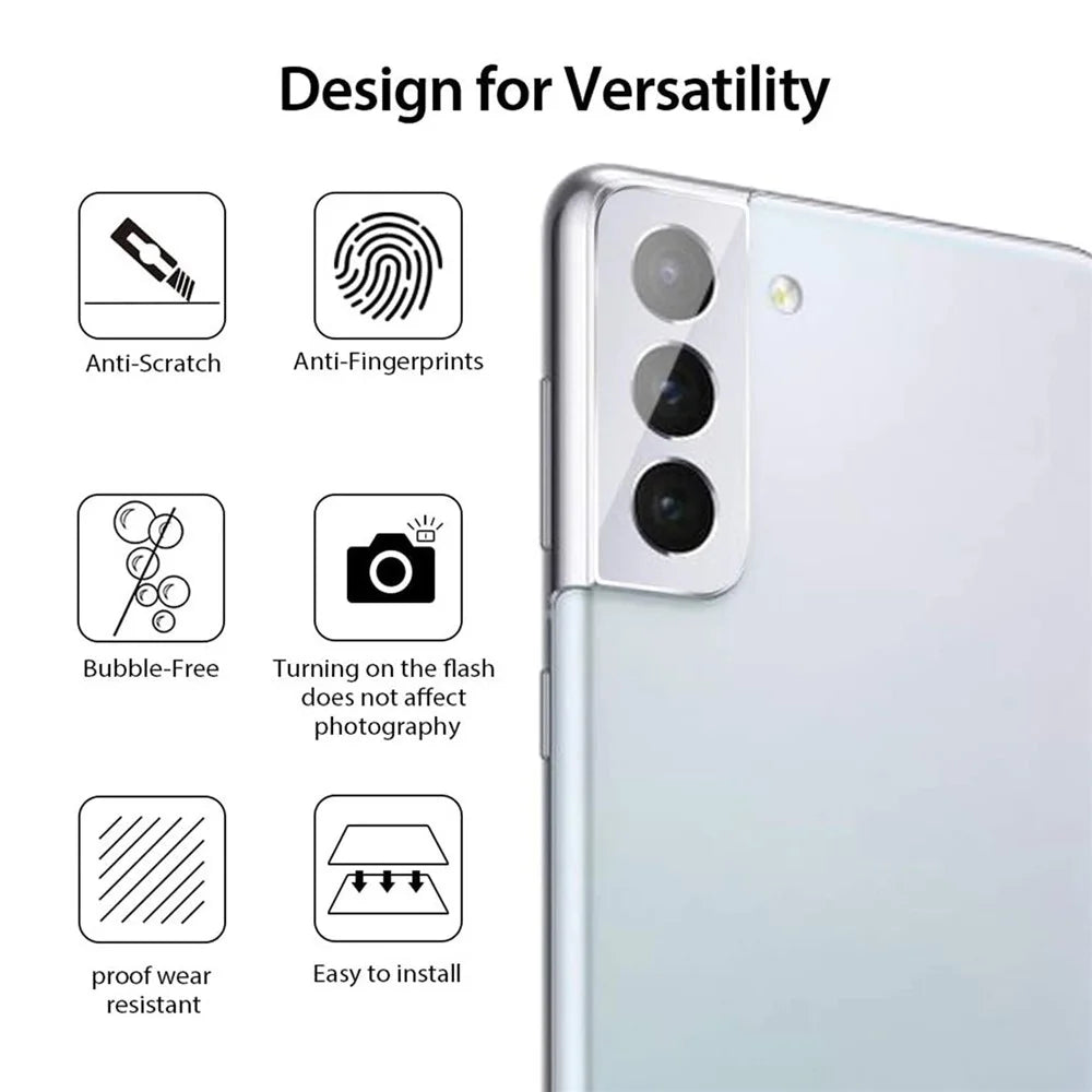 2.5D 9H Arc Edge Tempered Glass Screen Protector + Camera Lens Film Guard for Samsung Galaxy S21 4G/5G - 6