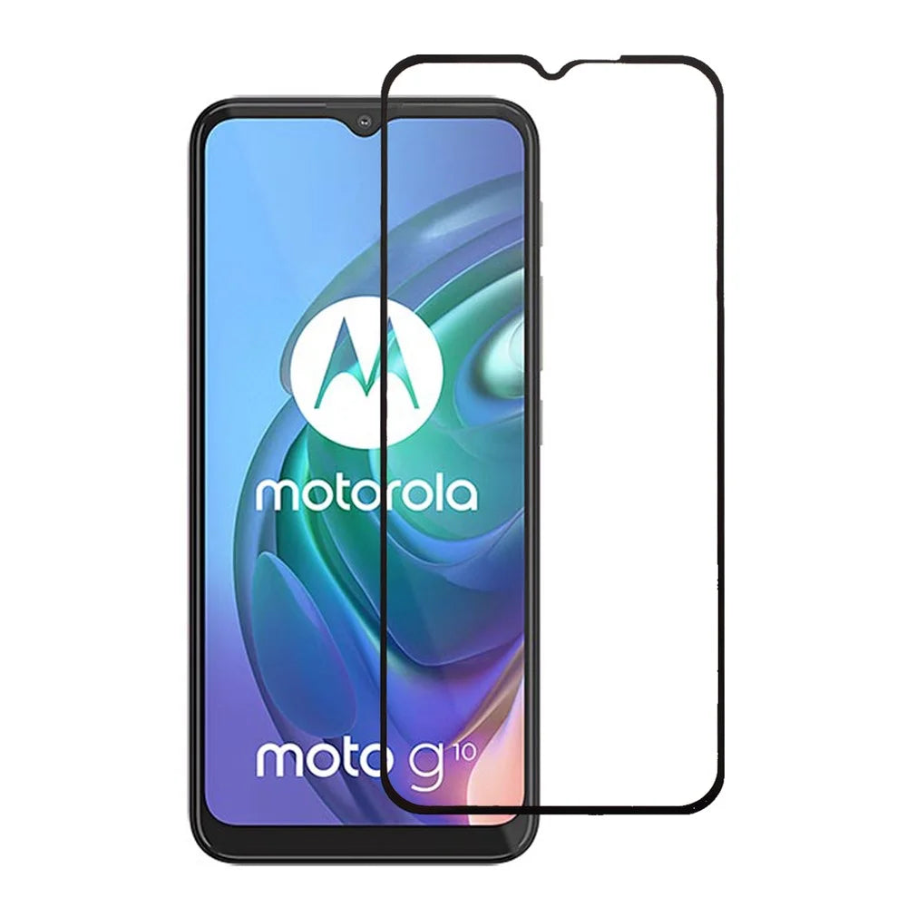 For Motorola Moto G10/G30 Screen Protector Full Coverage Full Glue Silk Printing Tempered Glass Ultra HD Film Guard - 1