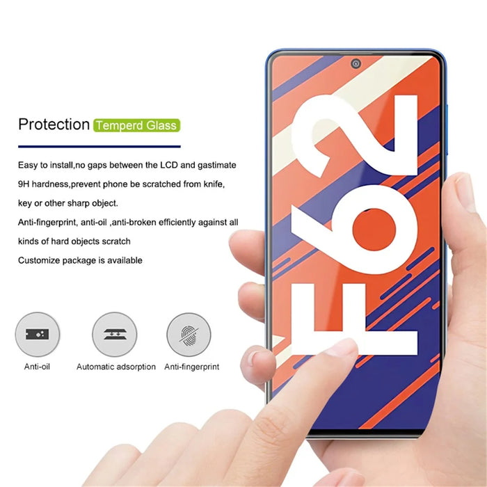 AMORUS Full Coverage 3D Curved Tempered Glass Screen Protector for Samsung Galaxy F62 / M62 - Black - 2