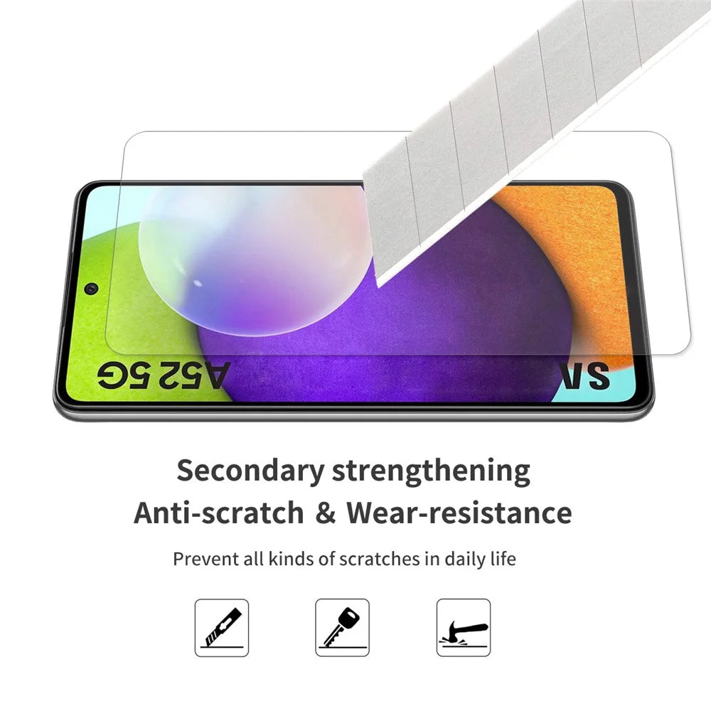 HAT PRINCE Ultra Clear High Definition 0.26mm 9H 2.5D Arc Edge Tempered Glass Screen Protector for Samsung Galaxy A52 4G/5G / A52s 5G - 5