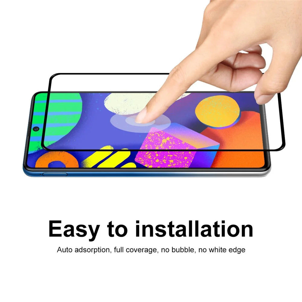 HAT PRINCE 2 Pieces Full Glue 0.26mm 9H 2.5D Anti-explosion Full Coverage Screen Protector for Samsung Galaxy F62 / M62 - 6