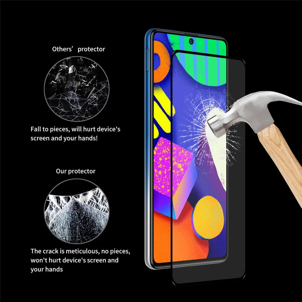 HAT PRINCE 2 Pieces Full Glue 0.26mm 9H 2.5D Anti-explosion Full Coverage Screen Protector for Samsung Galaxy F62 / M62 - 7