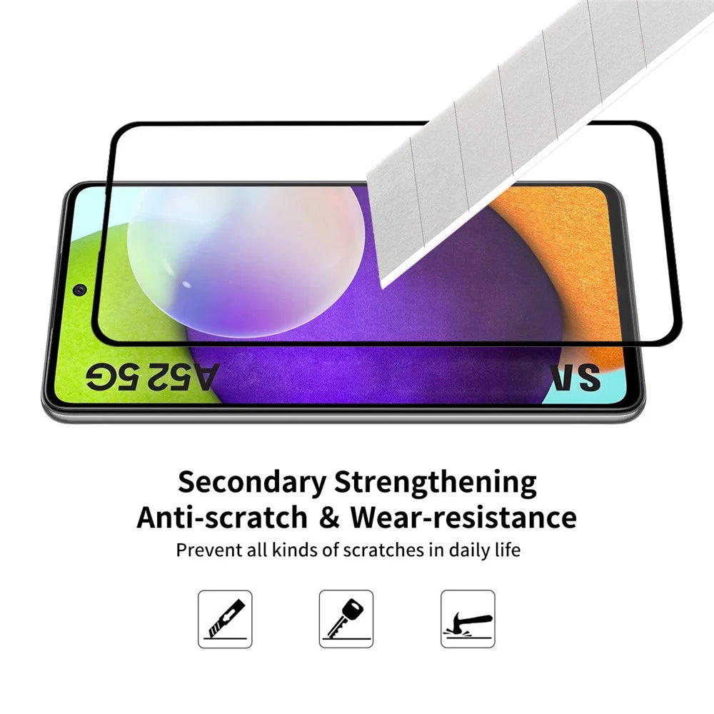 ENKAY HAT PRINCE [Full Glue] [Full Coverage] 0.26mm 9H 2.5D Tempered Glass Screen Protector for Samsung Galaxy A52 4G / 5G / A52s 5G - 5