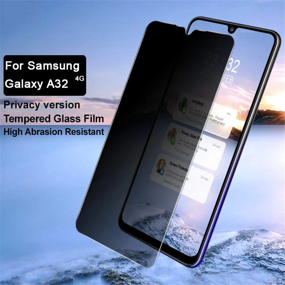 IMAK Anti-Peep 9H Hardness Tempered Glass Protector for Samsung Galaxy A32 4G - 2