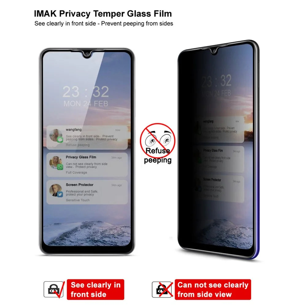 IMAK Anti-Peep 9H Hardness Tempered Glass Protector for Samsung Galaxy A32 4G - 5