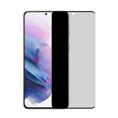 Anti-Burst Ultra Clear Full Screen (Side Glue) Silk Printing 180 Degree Anti-spy Tempered Glass Screen Guard Film for Samsung Galaxy S21 5G/4G - 1