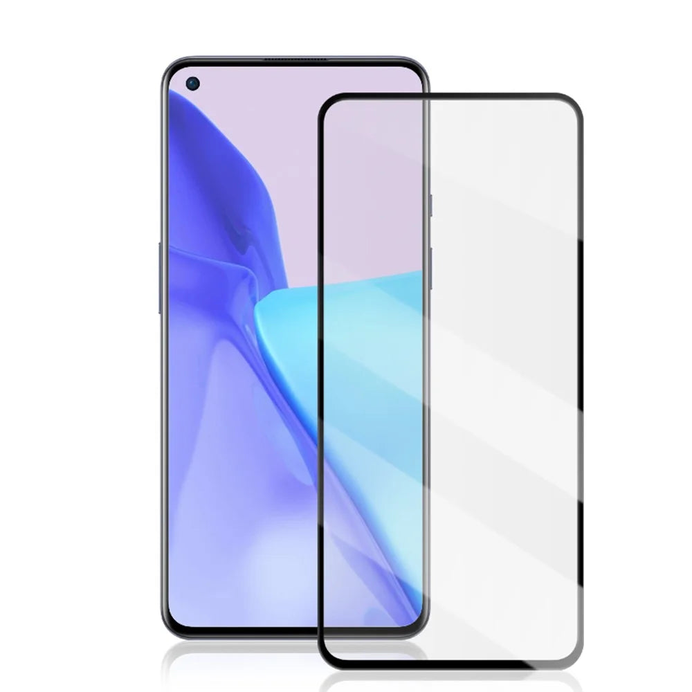 MOCOLO Full Glue HD Tempered Glass Silk Print Full Coverage Screen Protector for OnePlus 9 - Black - 1