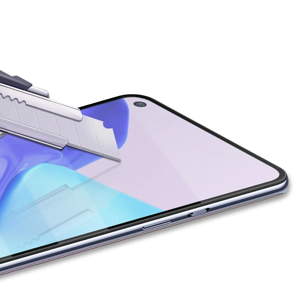 MOCOLO Full Glue HD Tempered Glass Silk Print Full Coverage Screen Protector for OnePlus 9 - Black - 6