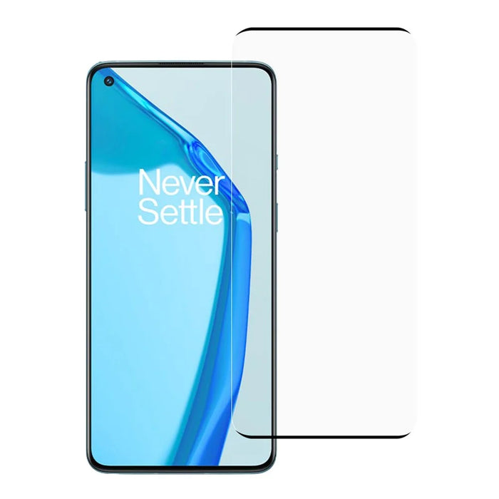 Full Screen Coverage Silk Printing Tempered Glass Film Screen Protector Support Fingerprint Unlock for OnePlus 9 Pro / 10 Pro [Side Glue] - 1