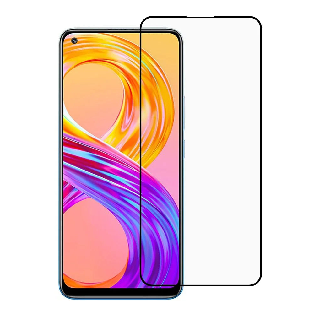 Full Coverage Silk Printing Full Glue Tempered Glass Screen Protector for Realme 8 / 8 Pro - 1
