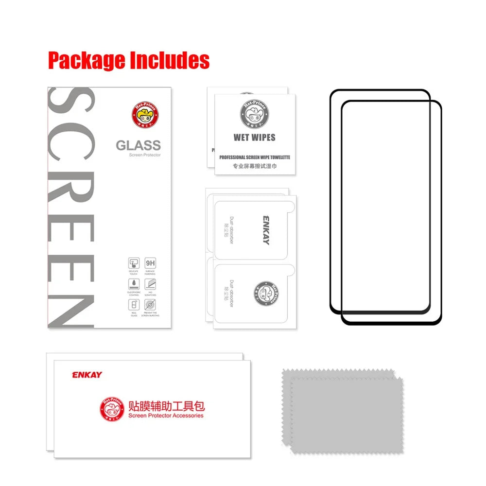 HAT PRINCE 2Pcs 0.26mm 9H 2.5D Tempered Glass Film Screen Protector [Full Glue] for OnePlus 9 (EU/US/CN/IN Version) / 9R - 7