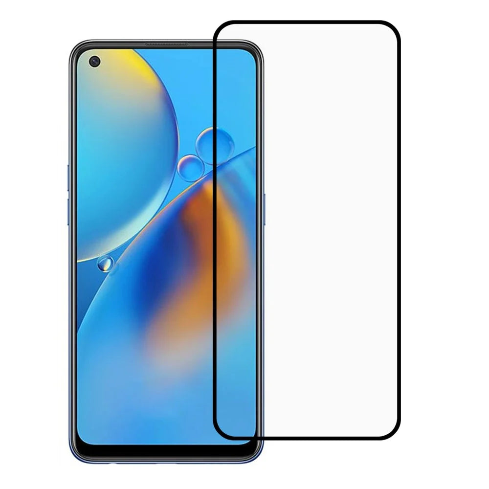 Full Coverage Silk Print Full Glue Tempered Glass Screen Protector Film for Oppo A74 4G - 1