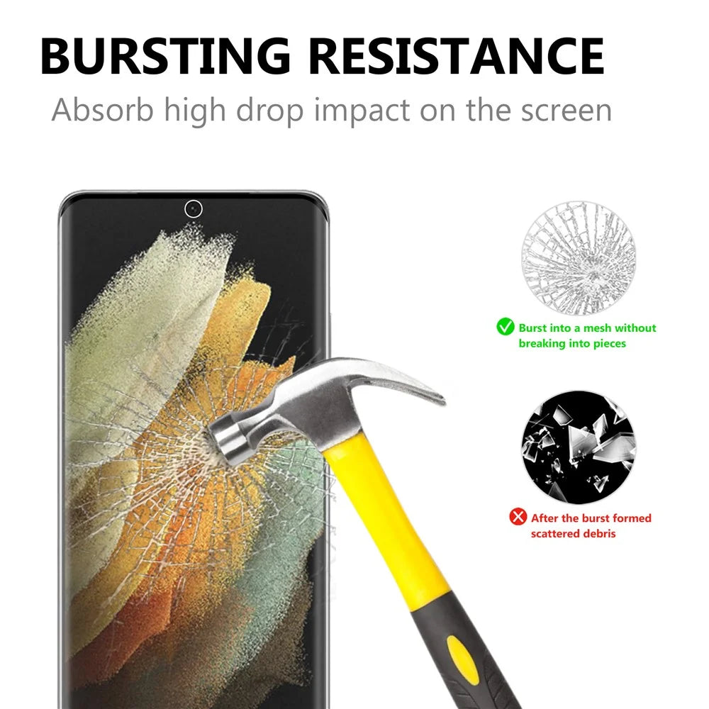Anti-Fingerprint Ultra Clear 3D Tempered Glass Full Screen Protector Film for Samsung Galaxy S21 Ultra 5G - 2