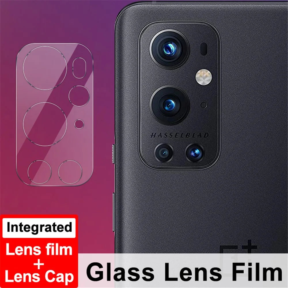 IMAK High Definition Anti-Scratch Tempered Glass Camera Lens Film + Lens Cap for OnePlus 9 Pro 5G - 6