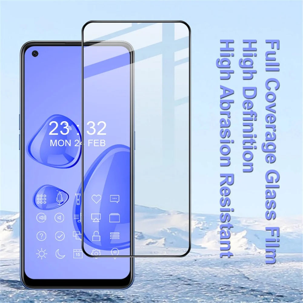 IMAK Pro+ Series Anti-explosion Full Screen Coverage Tempered Glass Screen Protector for Oppo F19 / Oppo A74 4G - 4