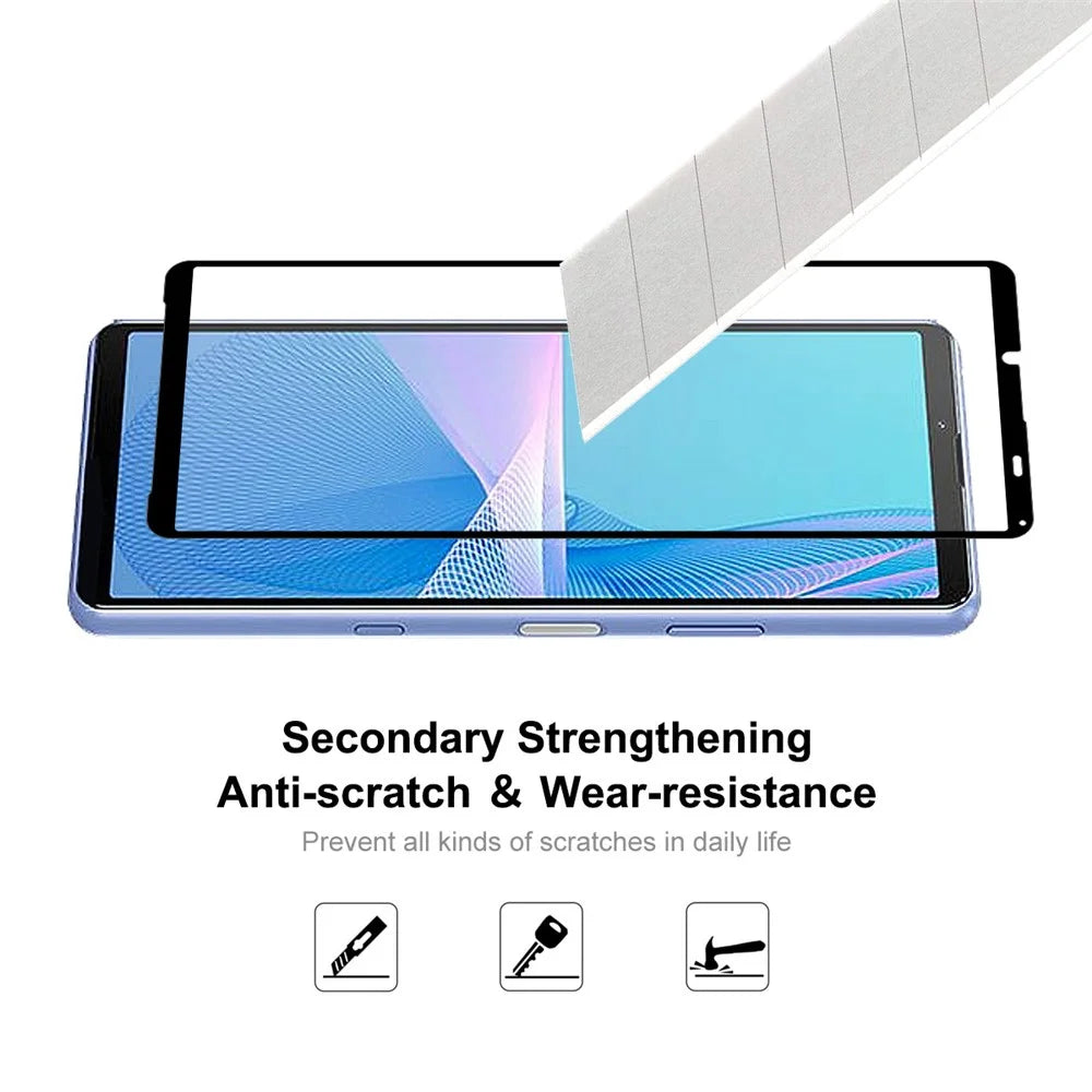2pcs/Set HAT PRINCE Complete Covering 0.26mm 9H Tempered Glass Screen Protector Film for Sony Xperia 10 III 5G - 5