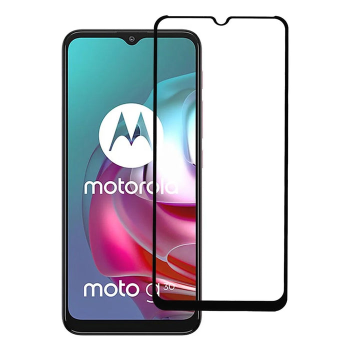 Ultra Clear 9D Full Glue Full Coverage Silk Printing Tempered Glass Screen Protector for Motorola Moto G30/G10 - 1
