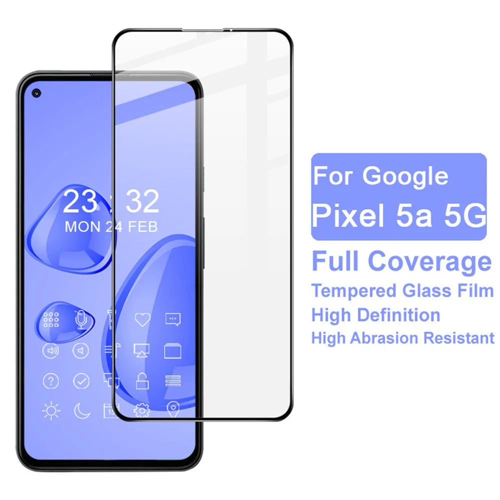 IMAK Pro+ Series Anti-Scratch Abrasion Resistant Full Glue Tempered Glass Complete Covering Screen Film for Google Pixel 5a 5G - 6