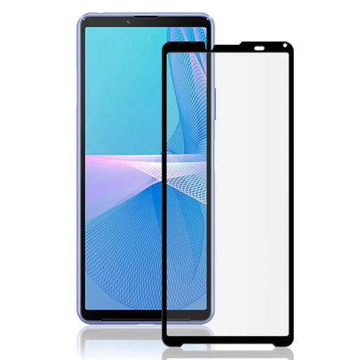 MOCOLO Silk Print 9H Hardness HD Full Screen Coverage Full Glue Tempered Glass Protector for Sony Xperia 10 III 5G - Black - 1