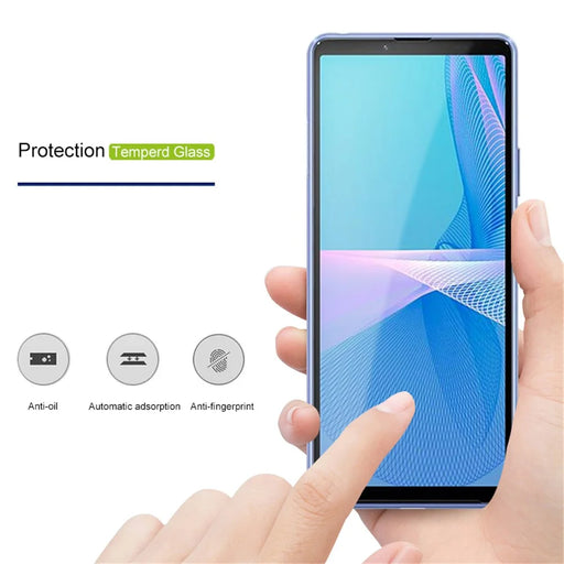 MOCOLO Silk Print 9H Hardness HD Full Screen Coverage Full Glue Tempered Glass Protector for Sony Xperia 10 III 5G - Black - 2