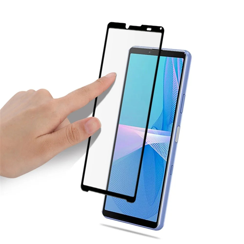 MOCOLO Silk Print 9H Hardness HD Full Screen Coverage Full Glue Tempered Glass Protector for Sony Xperia 10 III 5G - Black - 4