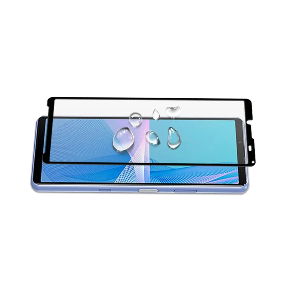 MOCOLO Silk Print 9H Hardness HD Full Screen Coverage Full Glue Tempered Glass Protector for Sony Xperia 10 III 5G - Black - 5
