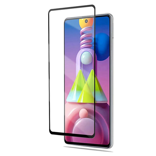 MOCOLO Silk Print HD 9H Hardness Full Glue Full Screen Coverage Tempered Glass Protector for Samsung Galaxy M51 - Black - 2