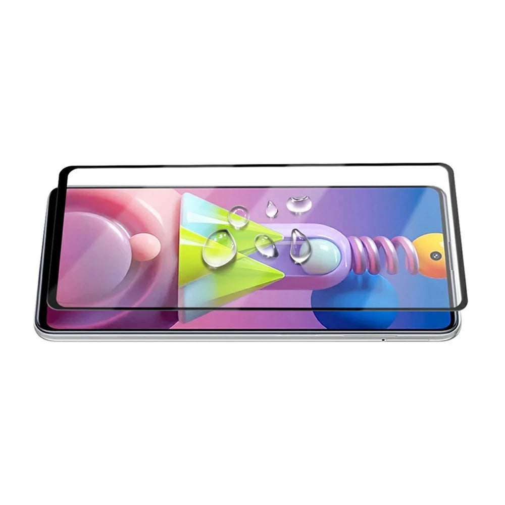 MOCOLO Silk Print HD 9H Hardness Full Glue Full Screen Coverage Tempered Glass Protector for Samsung Galaxy M51 - Black - 5