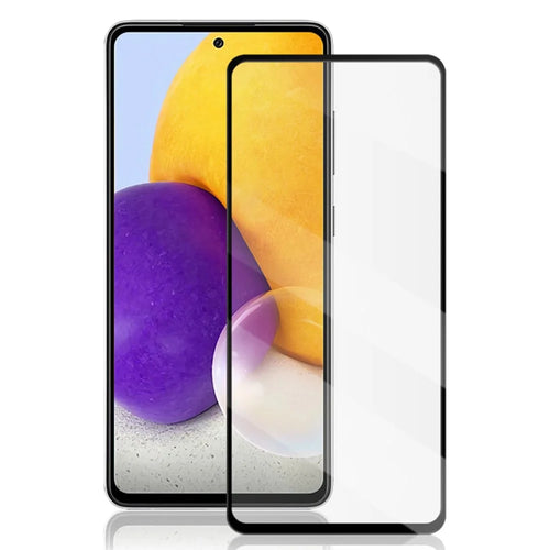 MOCOLO Silk Print 9H Hardness HD Full Glue Full Screen Coverage Tempered Glass Protector for Samsung Galaxy A72 4G/5G - Black - 1