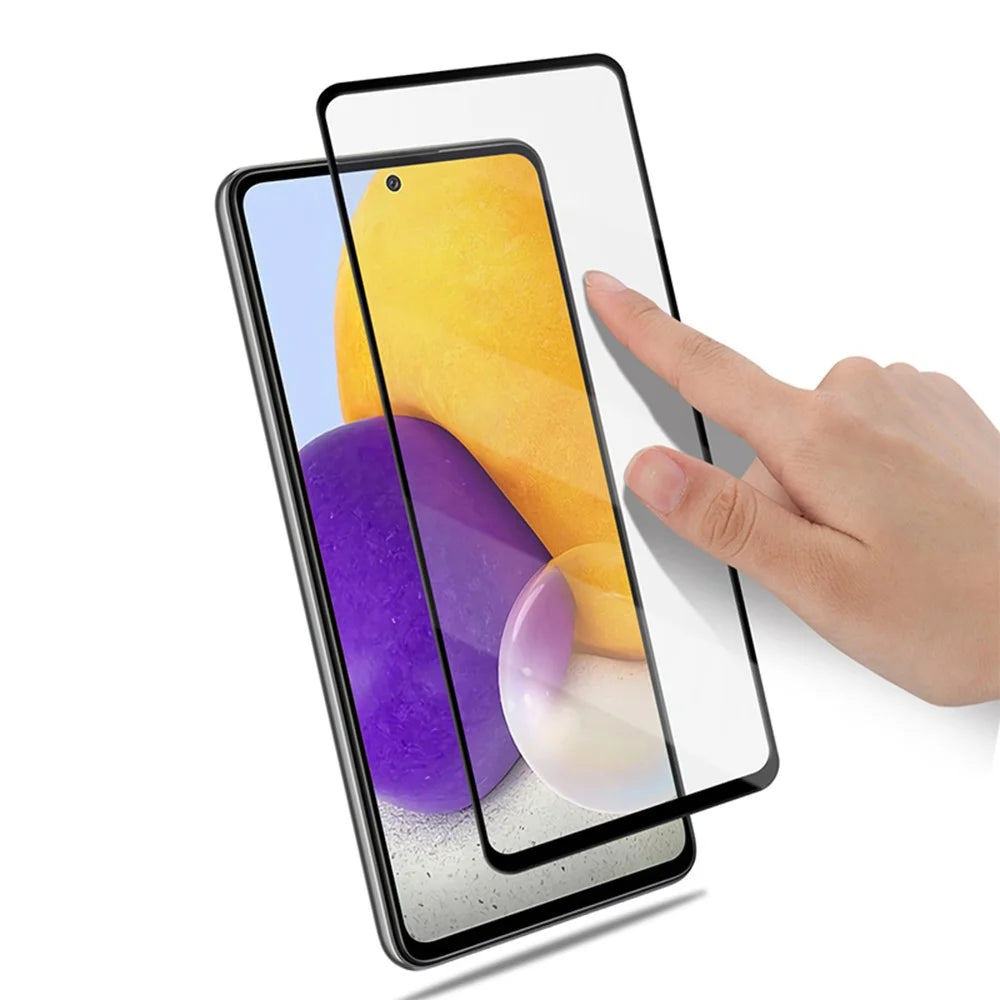 MOCOLO Silk Print 9H Hardness HD Full Glue Full Screen Coverage Tempered Glass Protector for Samsung Galaxy A72 4G/5G - Black - 7