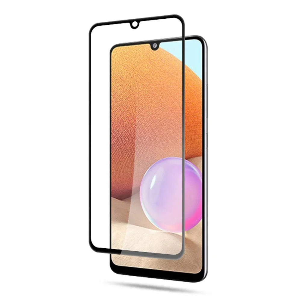 MOCOLO Silk Print HD Full Screen Coverage 9H Hardness Full Glue Tempered Glass Protector for Samsung Galaxy A32 4G (EU Version) - Black - 3