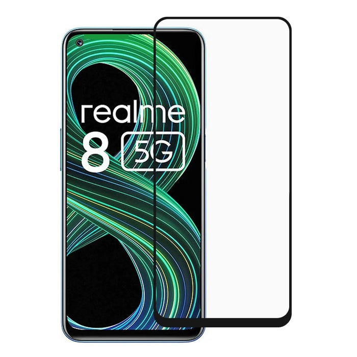 Full Glue Anti-Scratch Silk Print Full Screen Coverage Tempered Glass Protector Film for Realme 8 5G/V13 5G/Narzo 30 5G - 1