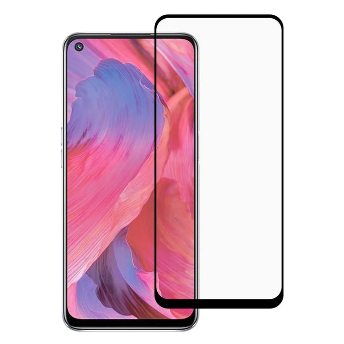 Full Coverage Anti-Scratch Silk Print Tempered Glass Full Glue Screen Protector Film for Oppo A74 5G - 1