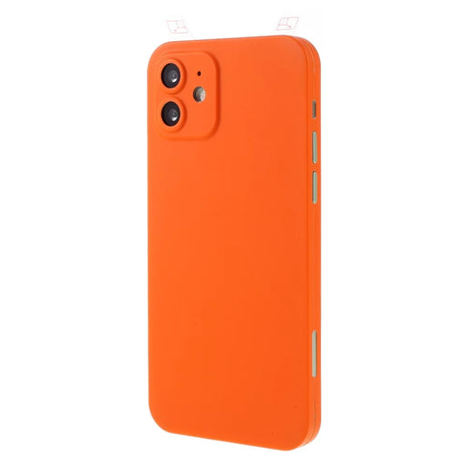 RURIHAI Full Covered Phone Case Drop-resistant Protective Cover with Screen Protector for iPhone 12 6.1 inch - Orange - 2