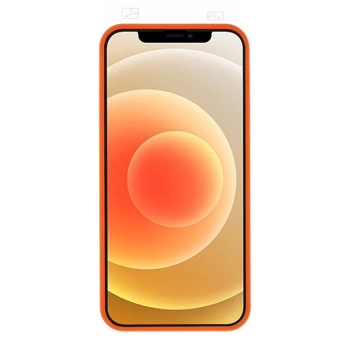 RURIHAI Full Covered Phone Case Drop-resistant Protective Cover with Screen Protector for iPhone 12 6.1 inch - Orange - 3